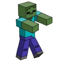 Цветной вариант раскраски зомби