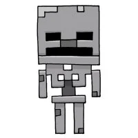 Цветной вариант раскраски скелет, скелетон