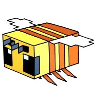 Цветной пример раскраски скин пчела