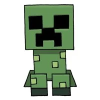 Цветной пример раскраски крипер