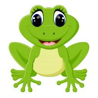 Цветной пример раскраски улыбающаяся лягушка