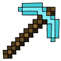 Цветной вариант раскраски кирка оружие