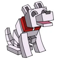 Цветной вариант раскраски собака или волк