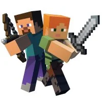 Цветной вариант раскраски стив и алекс