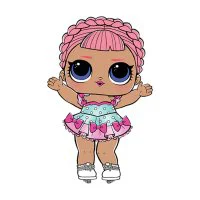 Цветной вариант раскраски кукла лол фигуристка на коньках (ice sk8er)