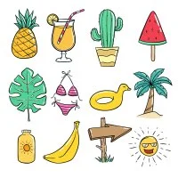 Цветной вариант раскраски что за время года? лето