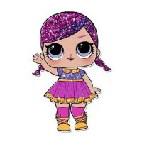 Цветной вариант раскраски кукла лол блестящая (super b.b)
