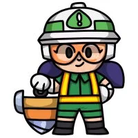 Цветной вариант раскраски джеки строитель (jacky)