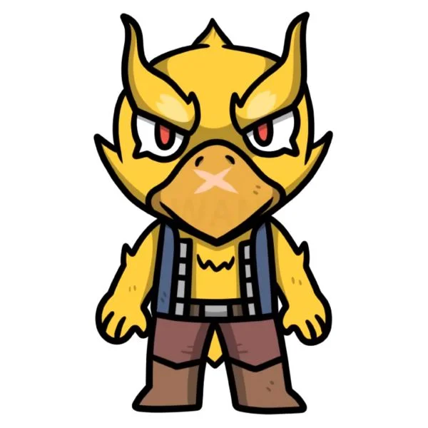 Цветной вариант раскраски феникс ворон (кроу, phoenix crow)