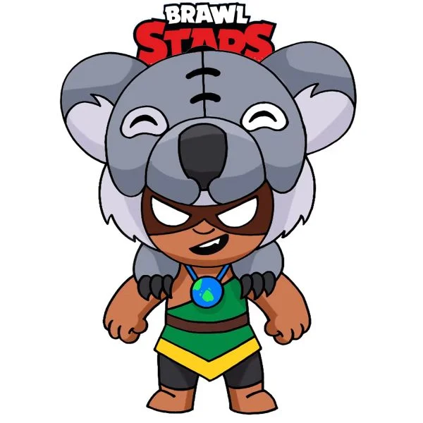 Цветной пример раскраски скин нита коала 2020 (koala nita)