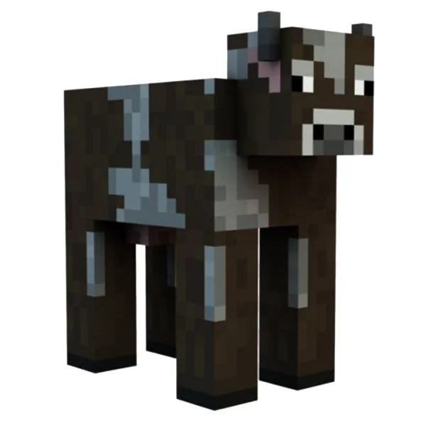 Цветной вариант раскраски корова животное