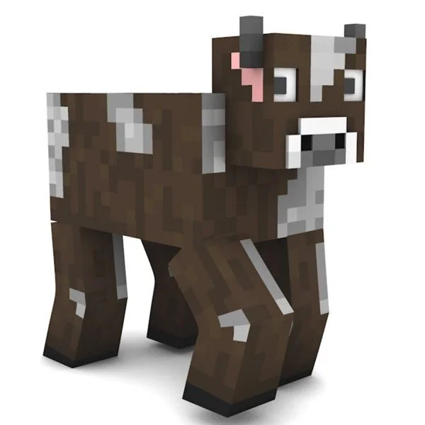 Цветной вариант раскраски корова с рогами животное