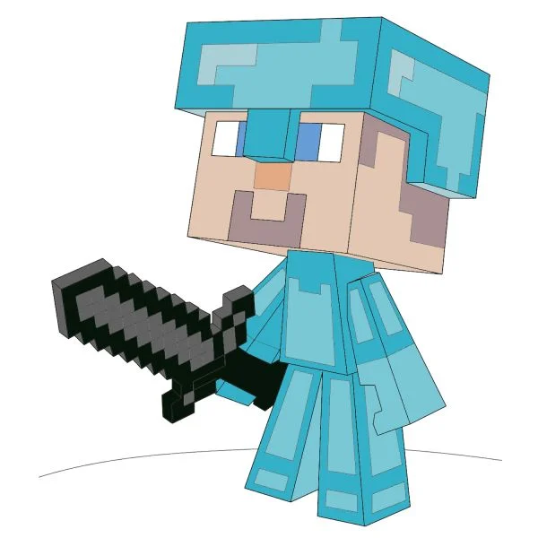 Цветной вариант раскраски стив даймонд (бриллиантовый, diamond)