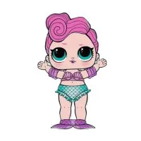 Цветной вариант раскраски кукла лол с хвостом русалки (waves)