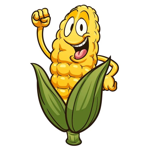 Цветной вариант раскраски кукуруза с глазками