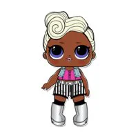 Цветной вариант раскраски кукла лол в стиле фанк (funky qt)