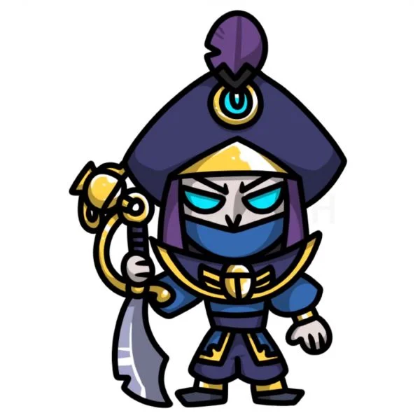 Цветной вариант раскраски коварный мортис