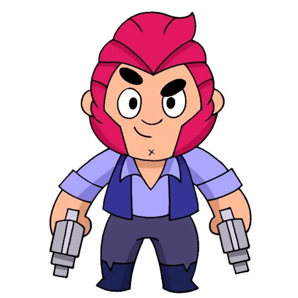 Цветной пример раскраски скин кольт