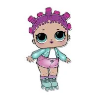 Цветной вариант раскраски кукла лол роллер скейтер (roller sk8ter)