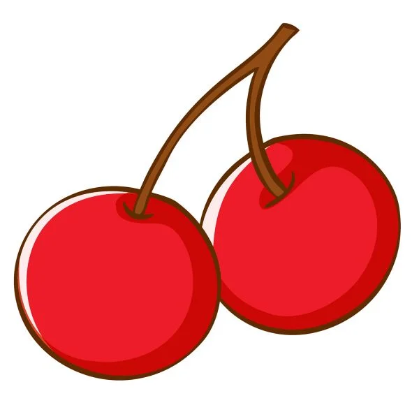 Цветной вариант раскраски вишня спелая