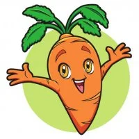 Цветной вариант раскраски морковка с глазками