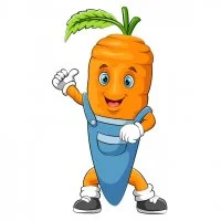 Цветной вариант раскраски морковь с глазками