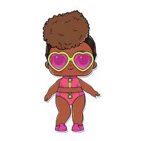 Цветной вариант раскраски кукла лол в спортивном купальнике (riptide)