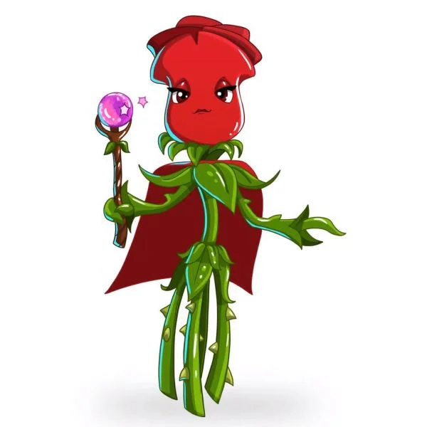 Цветной вариант раскраски растение роза