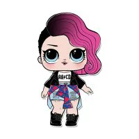 Цветной вариант раскраски кукла лол рокерша в кожаной куртке (rocker)