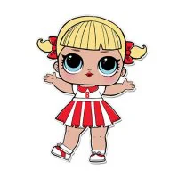 Цветной вариант раскраски кукла лол капитан группы поддержки (cheer captain)