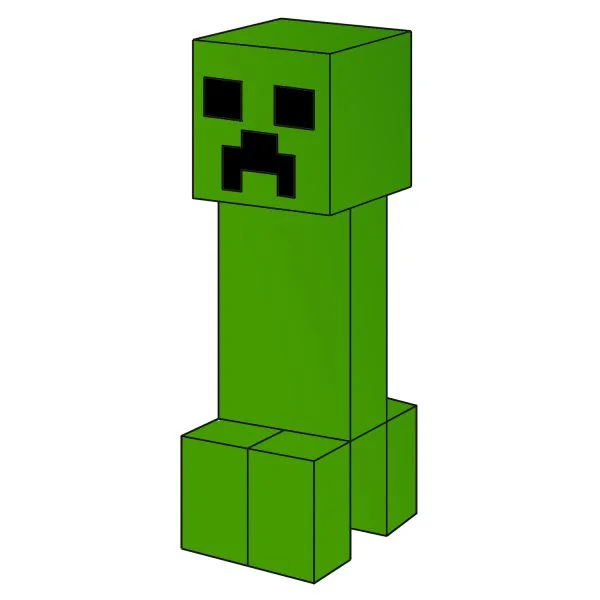 Цветной пример раскраски моб крипер