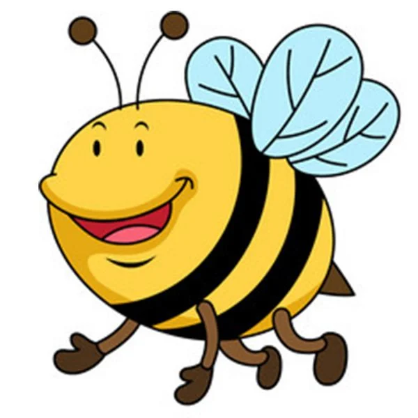 Цветной вариант раскраски пчелка по точкам