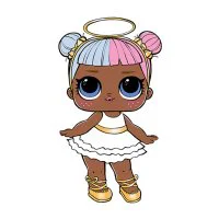 Цветной вариант раскраски кукла лол сахар (sugar)