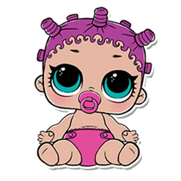 Цветной вариант раскраски лол малышки, сестрички роллер (lil roller sk8ter)