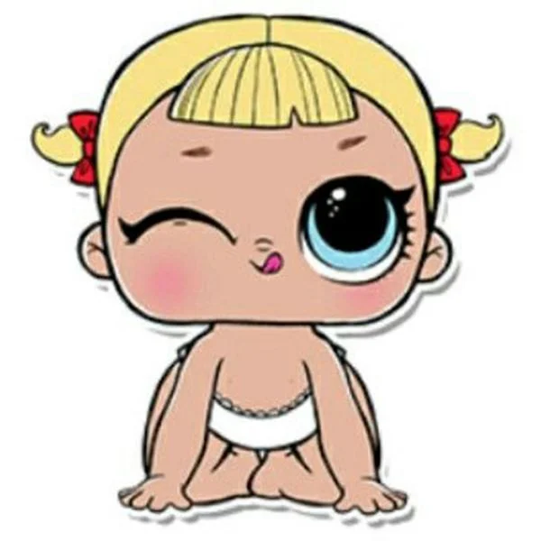 Цветной вариант раскраски лол малышка, сестричка капитан группы поддержки (cheer captain)