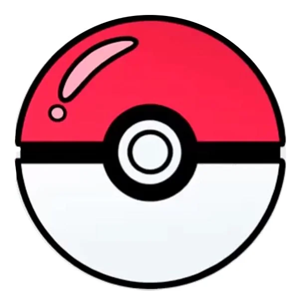 Цветной вариант раскраски покебол (pokeball) шар покемонов