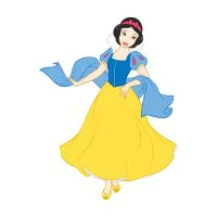 Цветной вариант раскраски красивая белоснежка дисней