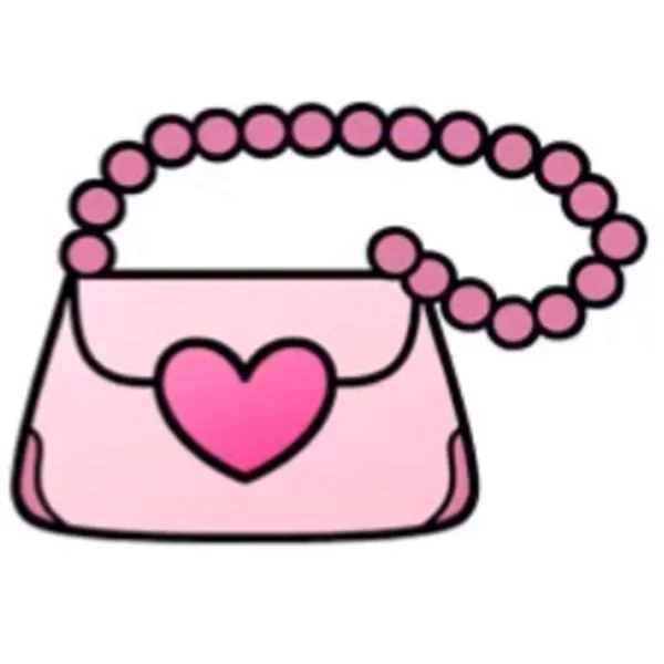 Цветной вариант раскраски модная сумочка, клатч