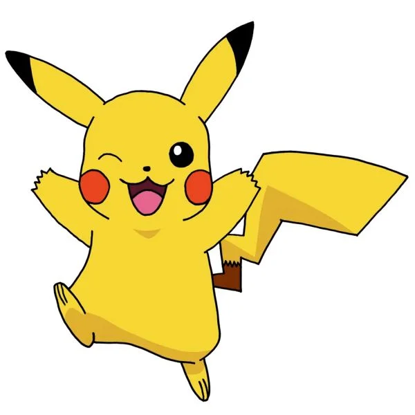 Цветной пример раскраски счастливый покемон