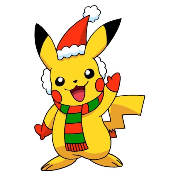 Цветной вариант раскраски новогодний в шапке