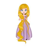 Цветной вариант раскраски необычная принцесса рапунцель