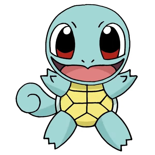 Цветной пример раскраски смешной сквиртл