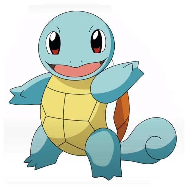 Цветной пример раскраски забавный сквиртл