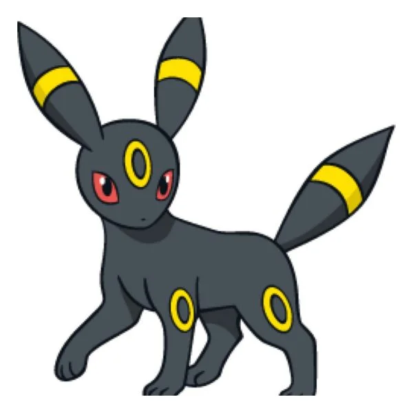 Цветной пример раскраски умбреон (амбреон) эволюция