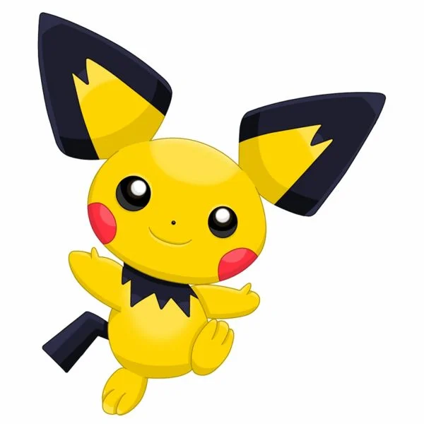 Цветной вариант раскраски пичу в прыжке