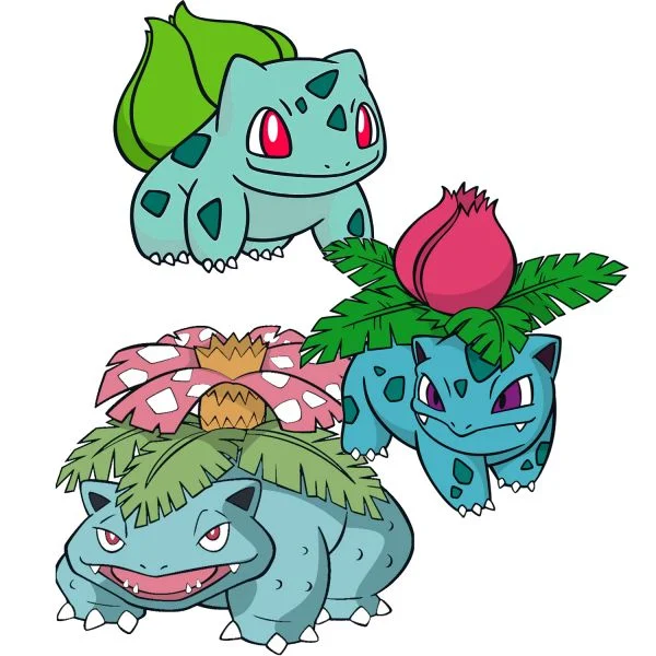 Цветной вариант раскраски эволюция бульбазавр