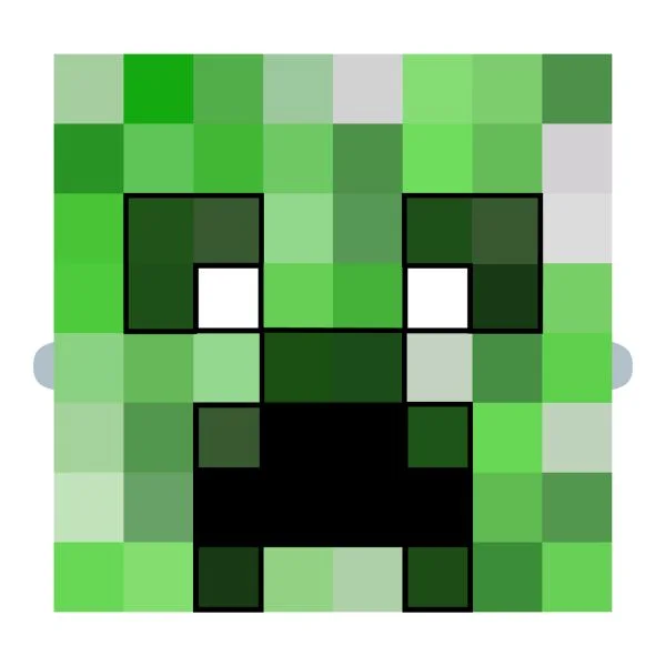 Цветной вариант раскраски маска крипер