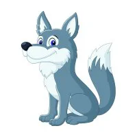 Цветной пример раскраски гордый волк