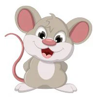 Цветной вариант раскраски серенький мышонок