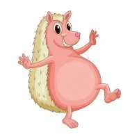 Цветной вариант раскраски радостный ежик